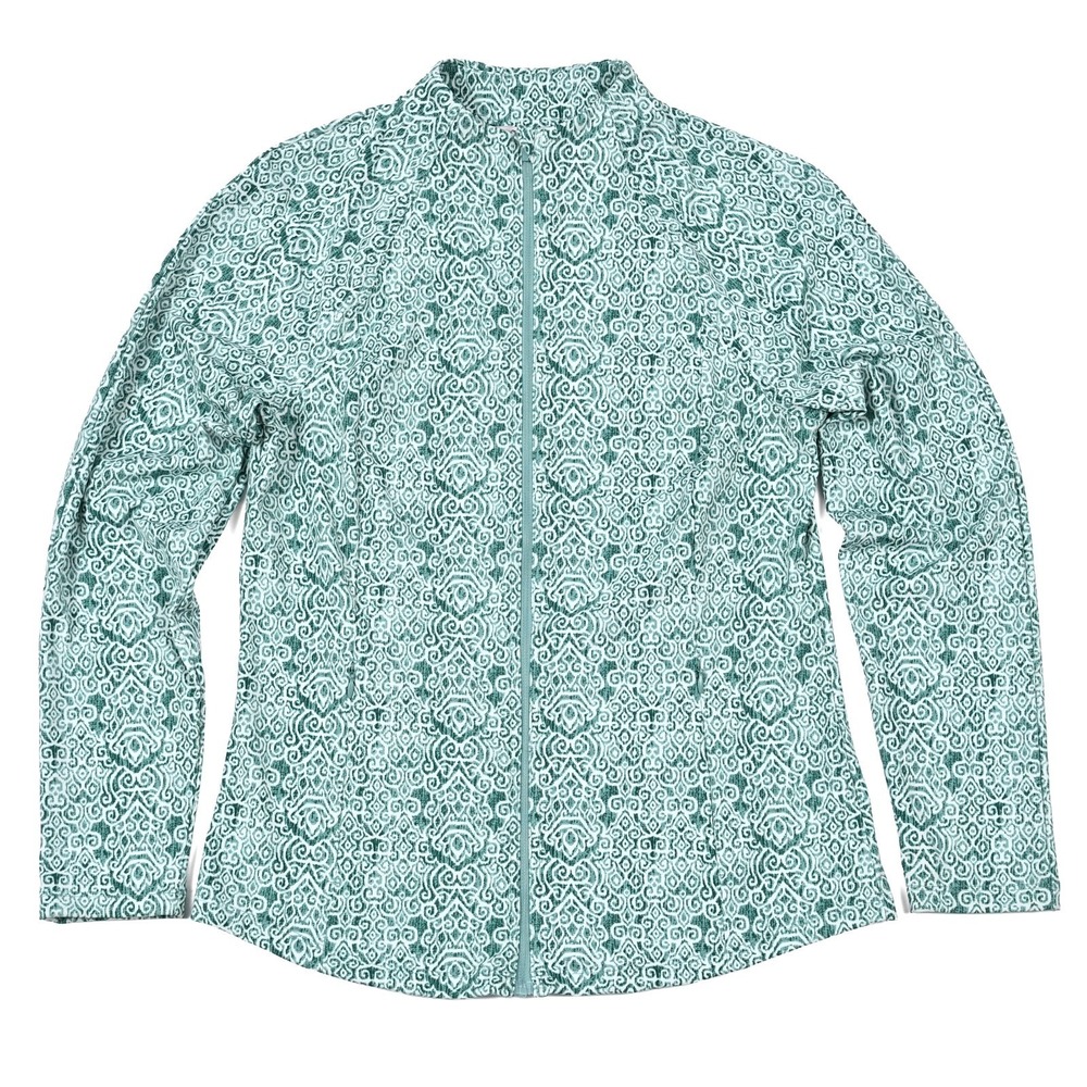 Tommy Bahama Women's Everyday Active Jacket Large Geometric Tropical Full Zip